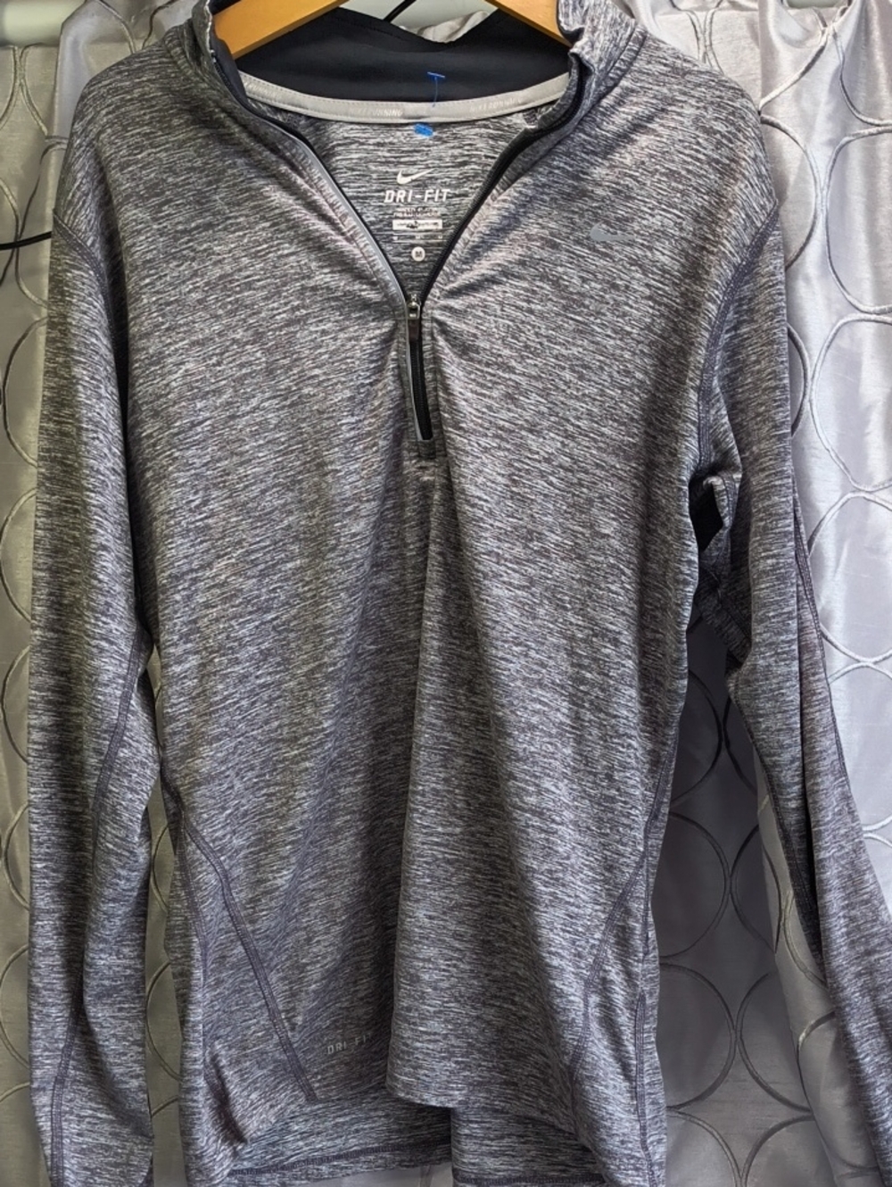 Nike Grey Heather Dri-FIT Quarter-Zip Utility Pullover Size M AE